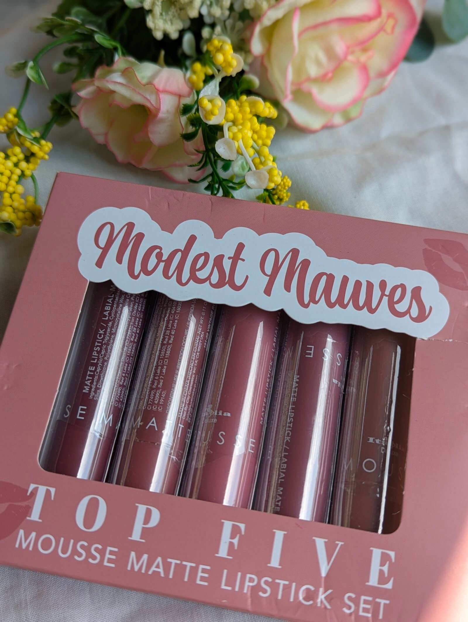 Italia Deluxe Top Five Mousse Matte Lipstick Set Modest Mauves